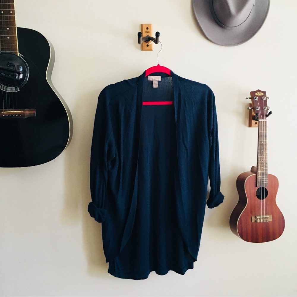 F21 Teal Draped Cardigan